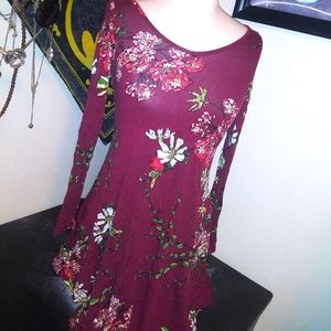 Burgundy flower dress